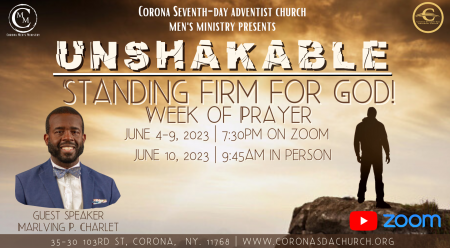 Men's Day June 10, 2023 | "UNSHAKEABLE" Standing Firm for God! | Guest Speak: Marlving P. Charlet